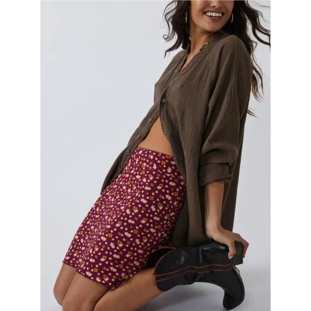 Free People Fairy Grunge Festival Dainty Resort Boho Romantic Skirt Womens 12